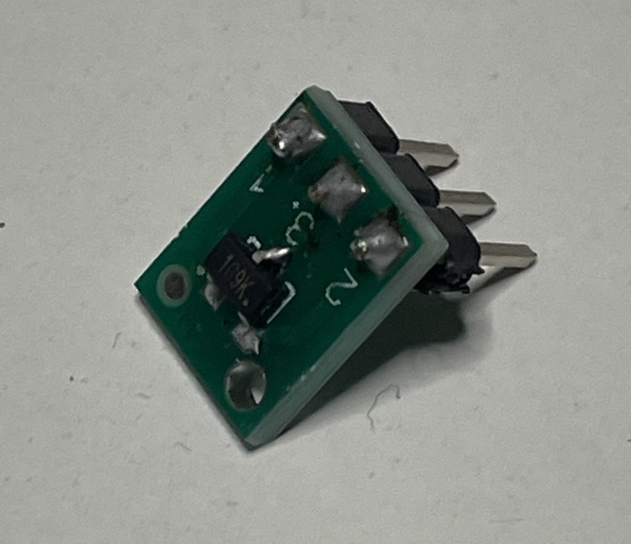 Soldered glitching circuit PCB.